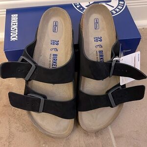 Birkenstock Arizona Midnight Blue Suede Sz 39 NIB